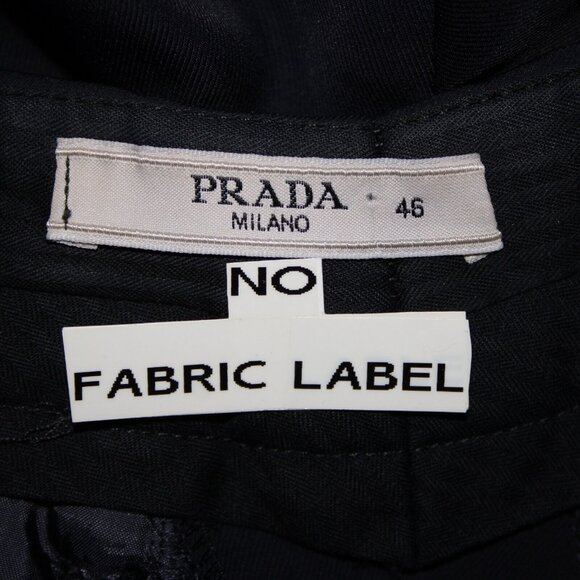 Prada Sz 46 x 33.5 Navy Slash Pockets No Fabric Label Dress Pant - Picture 8 of 16
